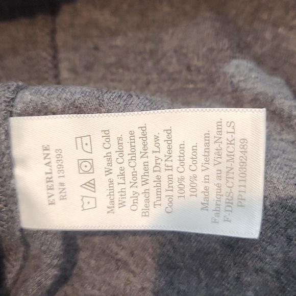 EVERLANE Dark Gray Mock Neck Cotton Jersey Long Sleeve Minimalist Dress - Picture 9 of 9